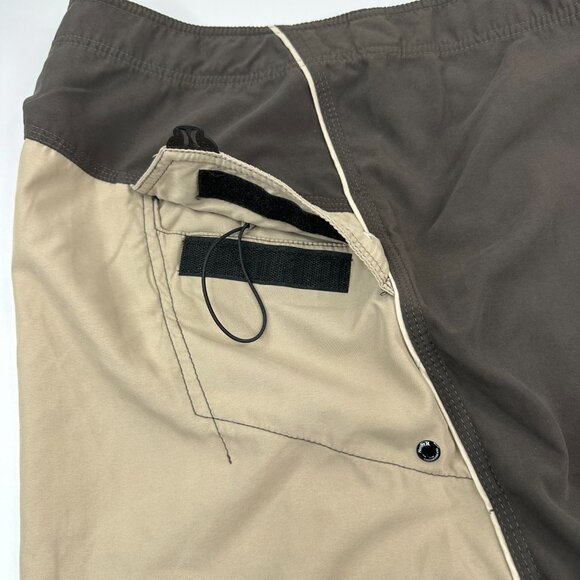 Hurley Men's Brown Tan Surf Swim Board Shorts Size Large/W35.25/L10.5 - Picture 5 of 12